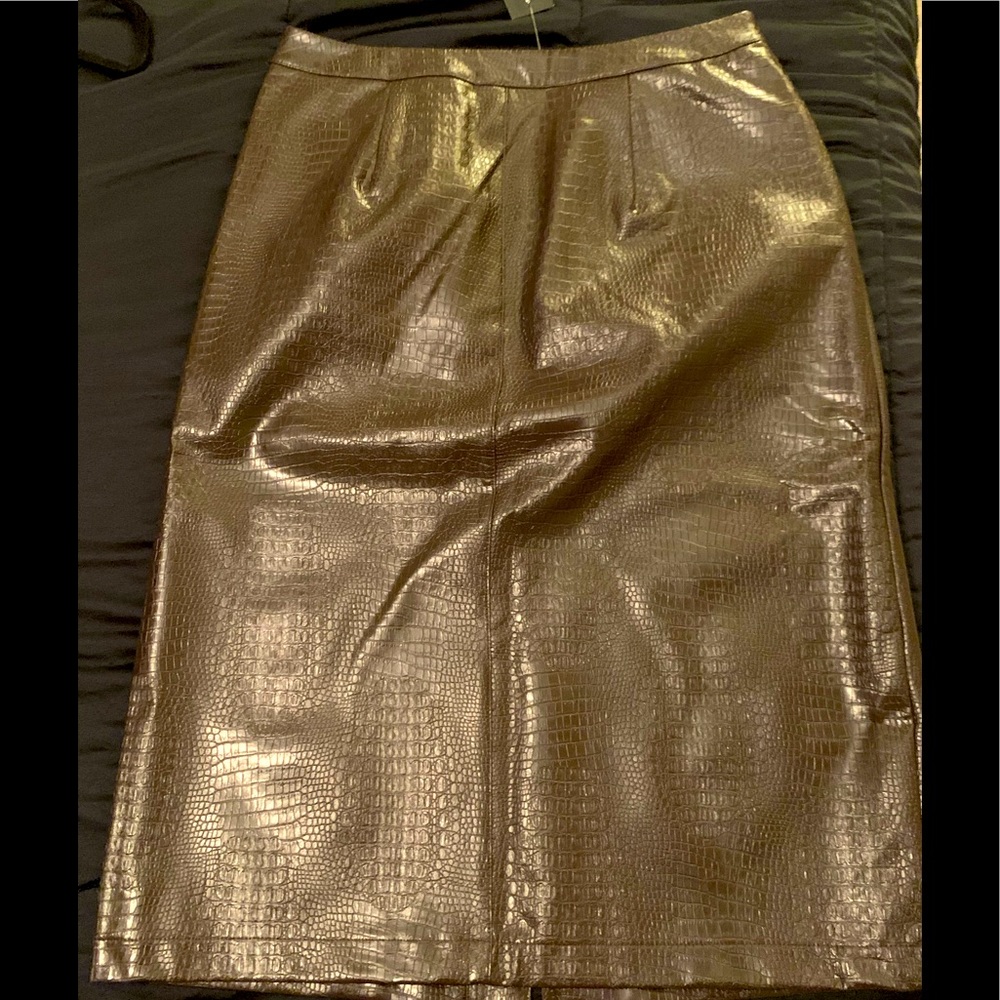 Brown Snake Pencil Skirt NWT